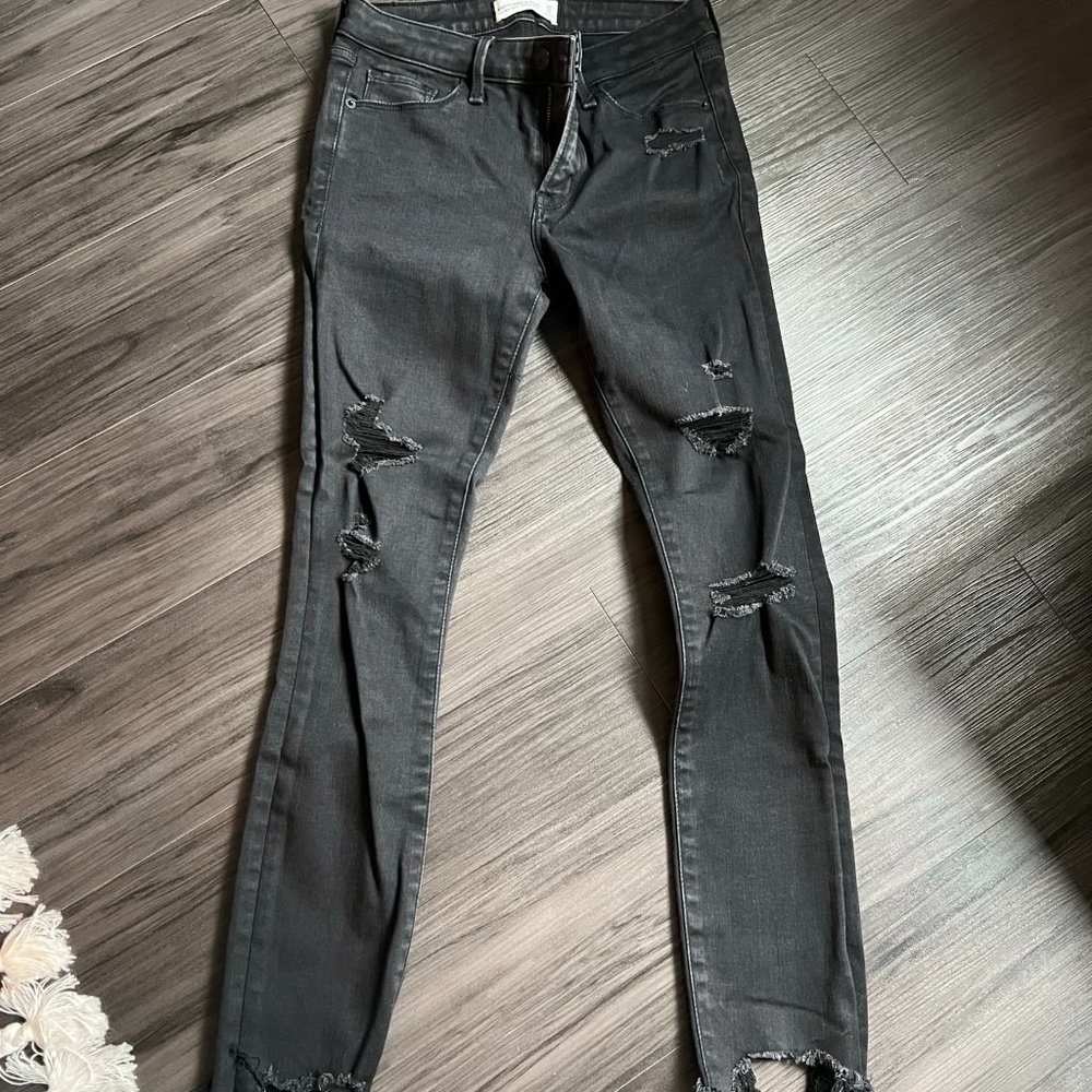 Abercrombie Ripped Black Skinny Jeans.